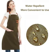 View 3: AFUN grey green 12 oz water-repellent apron, detail view 3