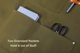 View 9: AFUN grey green 12 oz water-repellent apron, detail view 9
