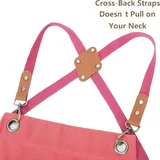 View 6: AFUN pink 12 oz water-repellent apron, detail view 6
