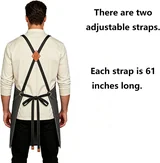 View 5: AFUN grey 16 oz canvas apron, detail view 5