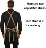 View 4: AFUN brown 16 oz canvas apron, detail view 4