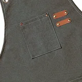 View 4: AFUN grey green 16 oz canvas apron, detail view 4