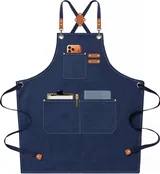 View 1: AFUN dark blue 16 oz canvas apron, front view