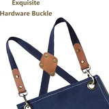 View 3: AFUN dark blue 16 oz canvas apron, detail view 3