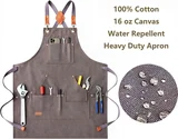 View 2: AFUN grey canvas tool apron, detail view 2