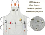 View 2: AFUN beige canvas tool apron, detail view 2
