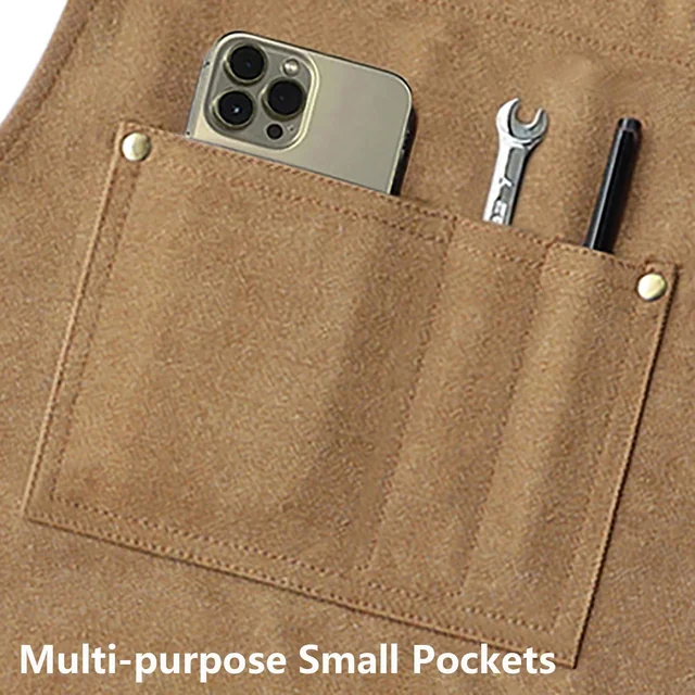 AFUN brown canvas tool apron, detail view 4