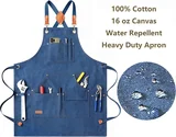 View 2: AFUN dark blue canvas tool apron, detail view 2