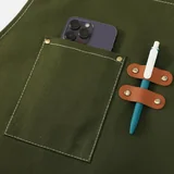 View 6: AFUN army green 16 oz canvas apron, detail view 6